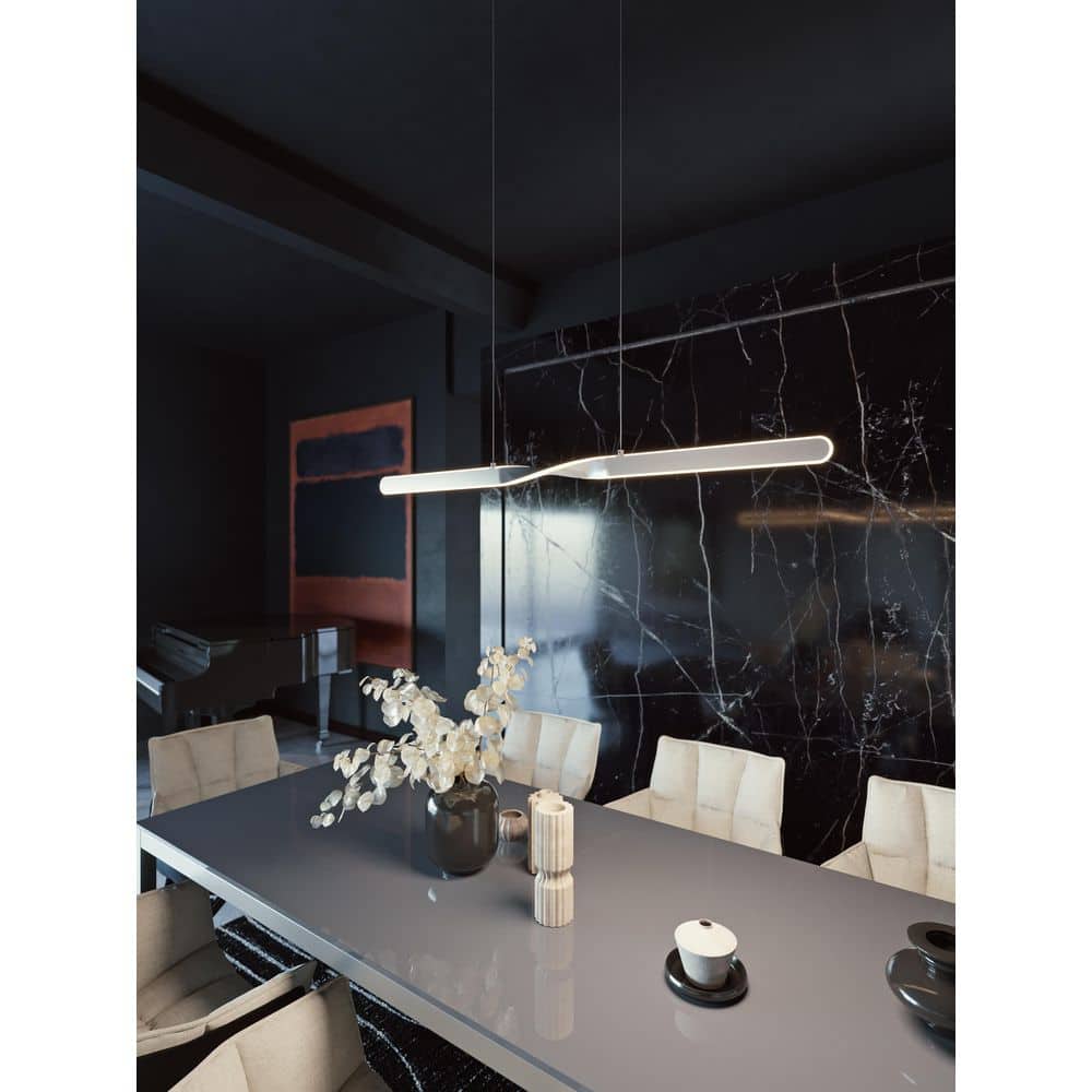 Twist 48" Satin Nickel LED Pendant Light