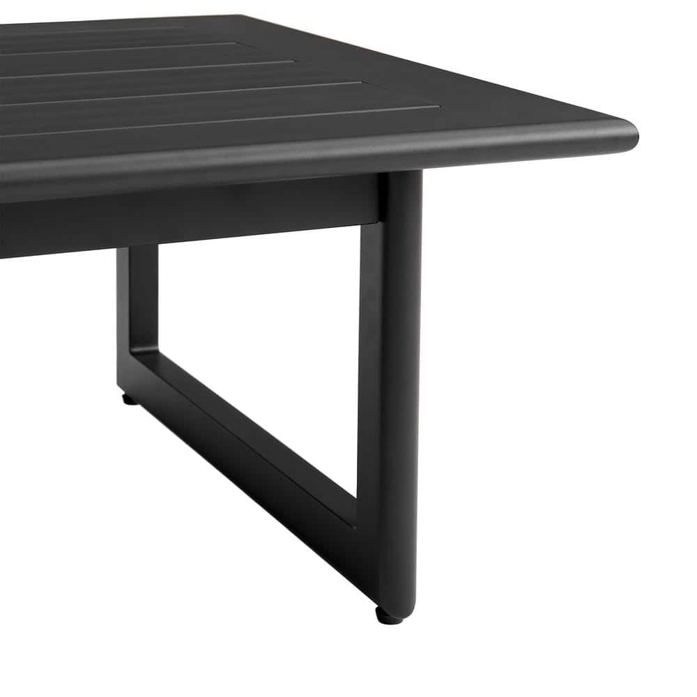 Cayman Black Rectangular Aluminum Outdoor Coffee Table