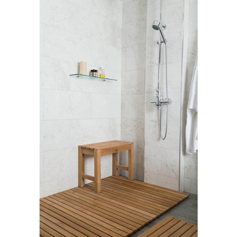 Elegant Teak Spa Safety Shower Bench - 23.5" Height