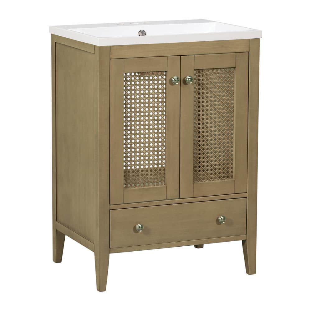 24 in. W x 18 in. D x 33.98 in. H Bath Vanity Cabinet without Top in Natura