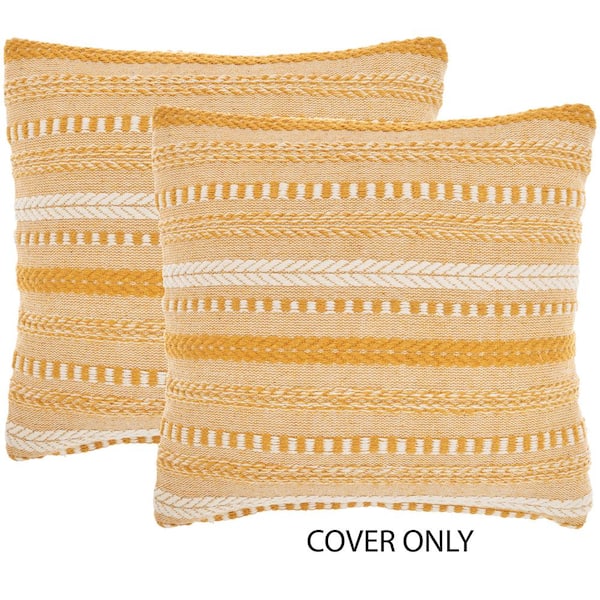 Mina Victory Lifestyles Yellow Geometric 18 in. x 18 in. Throw Pillow