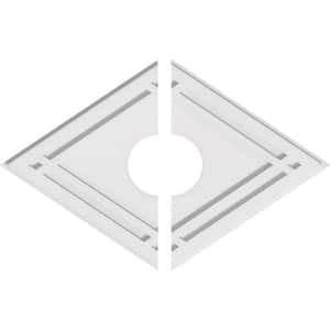 26 in. W x 17-3/8 in. H x 5 in. ID x 1 in. P Diamond Architectural Grade PVC Contemporary Ceiling Medallion (2-Piece)