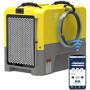 180 pt. 2,300 sq. ft. Bucketless Commercial Dehumidifier in Yellow with Wifi-Enabled Mobile Application Control and Pump