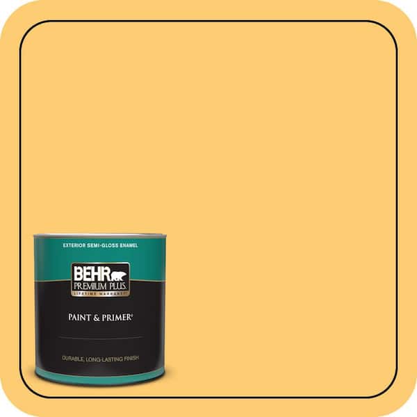 BEHR PREMIUM PLUS 1 qt. #310B-5 Spiced Butternut Semi-Gloss Enamel Exterior Paint & Primer