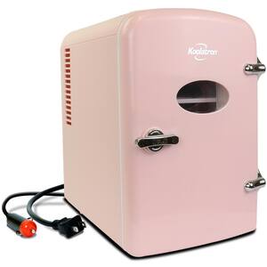 0.14 cu. ft. Retro Portable Mini Fridge Cooler in Pink without Freezer