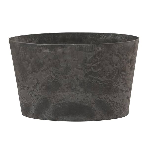 Home Decorators Collection Napa 26 in. x 11 in. Oval Black Resin Planter
