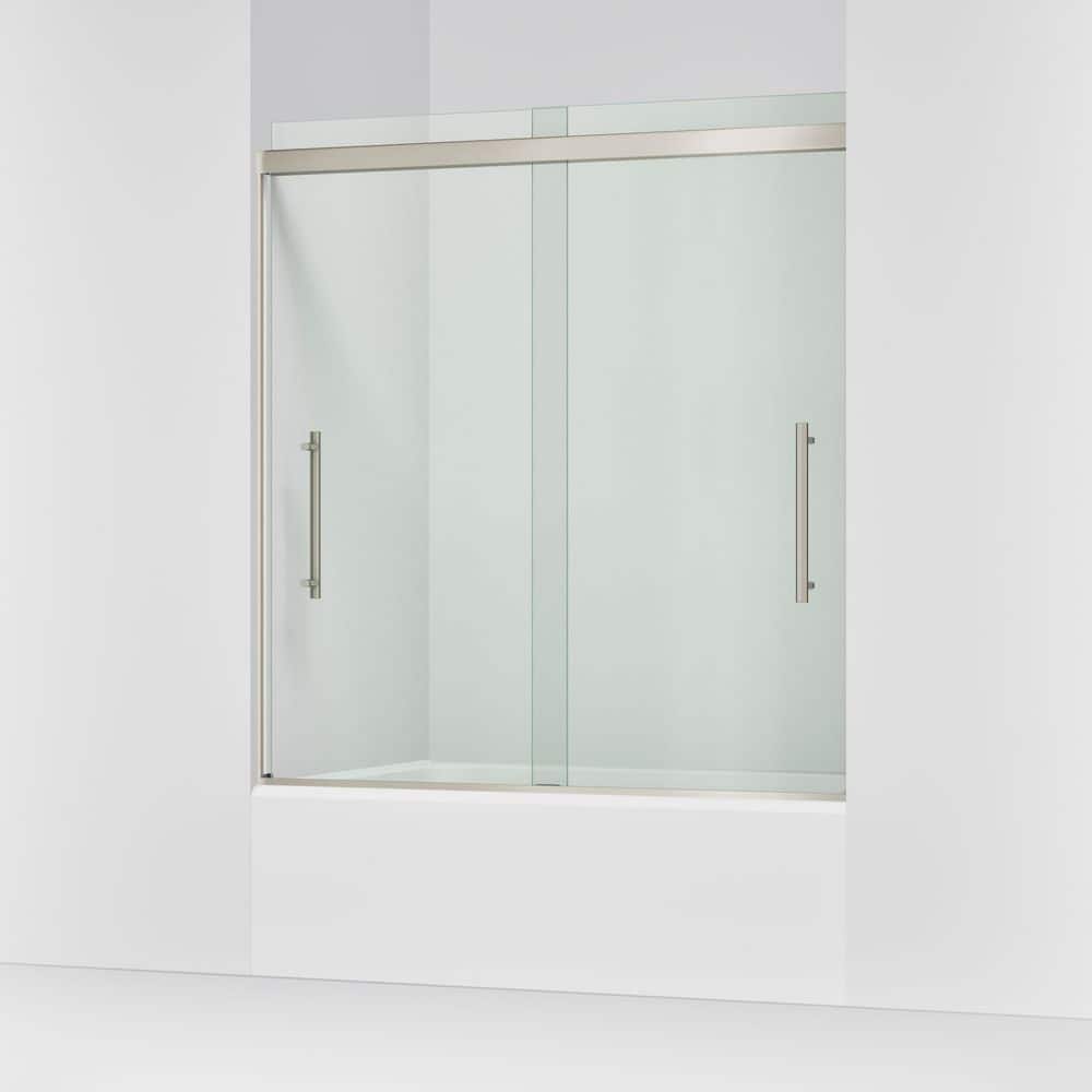 KOHLER Pleat 55-60 in. x 64 in. Frameless Sliding Bathtub Door in