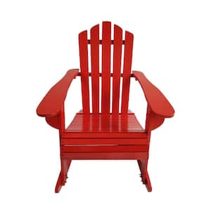 Anky Red Classic Populus Wood Adirondack Chairs Outdoor Rocking Chair