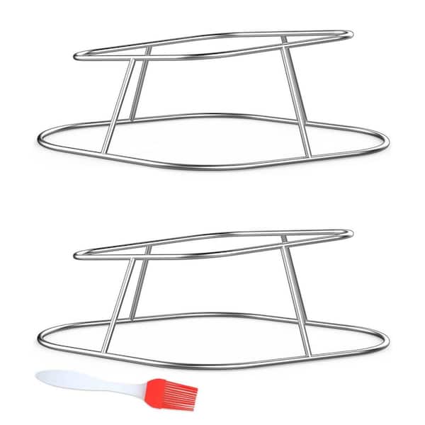 Stainless Steel Chicken Roasting Rack Silver Finish with Slope Design for Even Cooking and Juicy Meat, 1 Piece