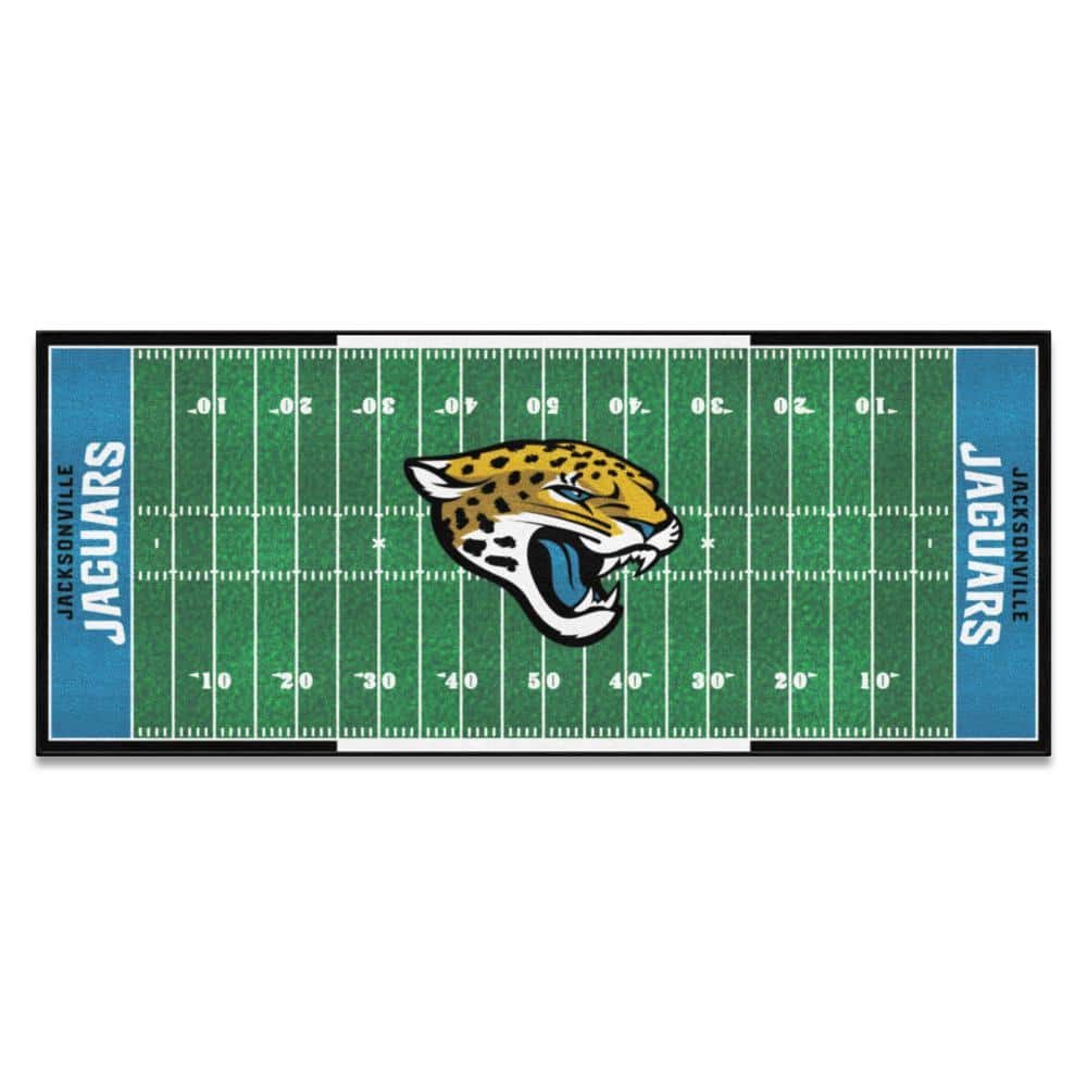 FANMATS Jacksonville Jaguars 3 ft. x 6 ft. Football Field Runner Rug 7355 -  The Home Depot