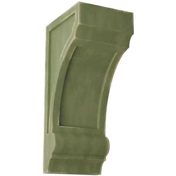 Ekena Millwork 4-3/4 in. x 12 in. x 6 in. Restoration Green Diane Recessed Wood Vintage Decor Corbel