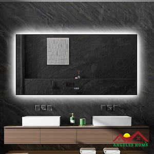 72 in. W x 36 in. H Large ETL Rectangular Frameless Wall LED Bathroom Vanity Mirror Light, Backlight, Hardwired/Plug