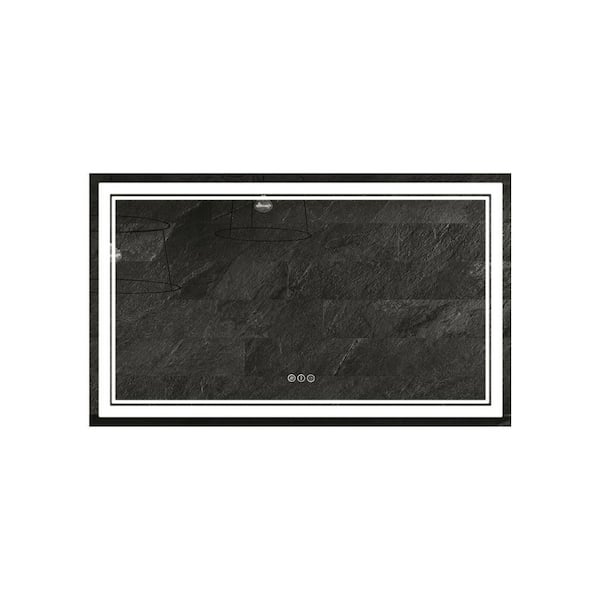 Unbranded 40 in. W x 24 in. H Rectangular Frameless LED Wall Mount Anti-Fog Modern Decorative Bathroom Vanity Mirror