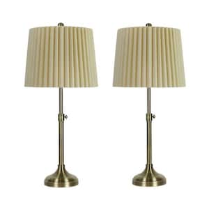 Fangio Lighting 24.25-30 in. Adjustable Antique Brass Metal Column