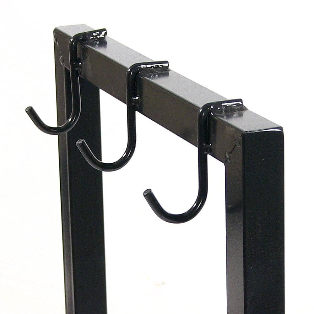 Black Steel Indoor/Outdoor Firewood Log Rack with Protective Cover