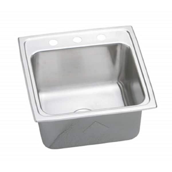 Elkay Lustertone Drop-In Stainless Steel 19 in. 3-Hole Single Bowl Kitchen Sink