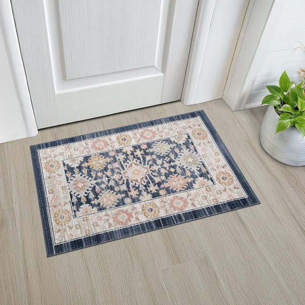 Crestwood Navy 2 ft. x 3 ft. Oriental Indoor Area Rug