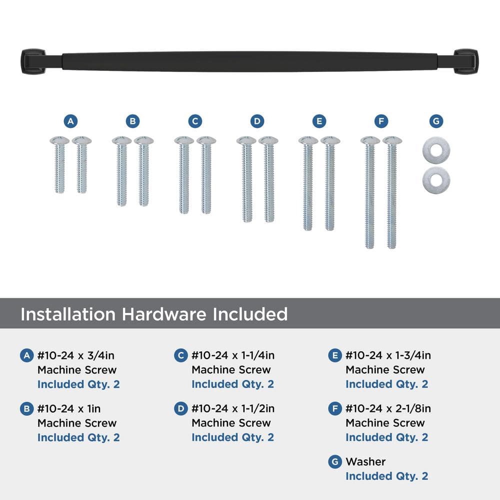 Matte Black Modern 19-inch Appliance Pull with Mounting Hardware