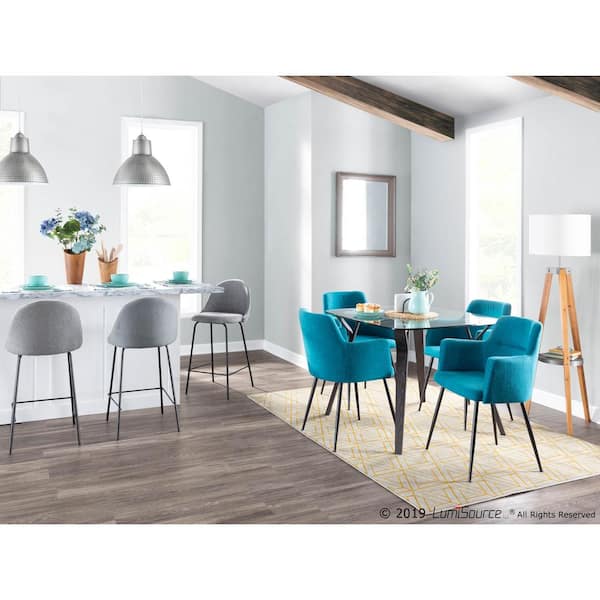 Lumisource Andrew Contemporary Teal Dining Accent Chair Set Of 2 Ch Andrw Bk Tl2 The Home Depot