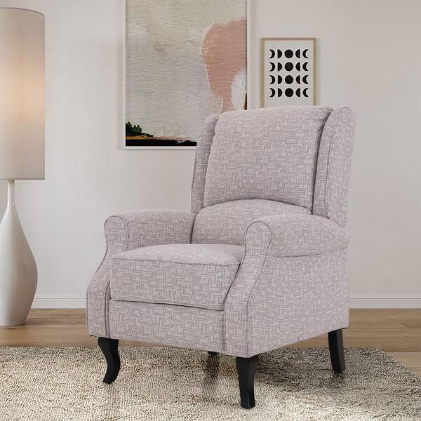 beige push back recliner