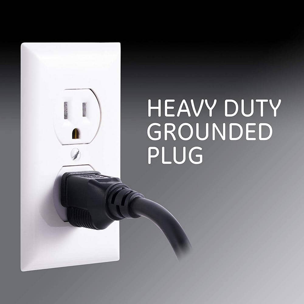 Black 6-Outlet Power Strip with 2-Foot Rubber Cord