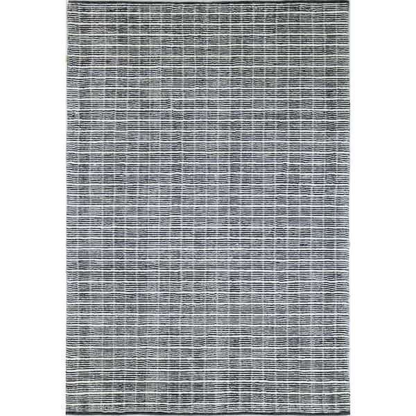 BASHIAN Contempo Grey/Ivory 8 ft. x 10 ft. (7'6" x 9'6") Solid Contemporary Area Rug