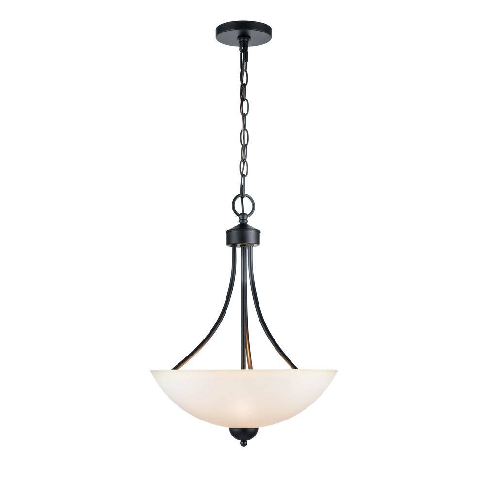 Matte Black Glass Globe Pendant Light