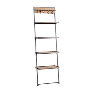 68 in. x 20 in. Brown Farmhouse Metal Wall Shelf