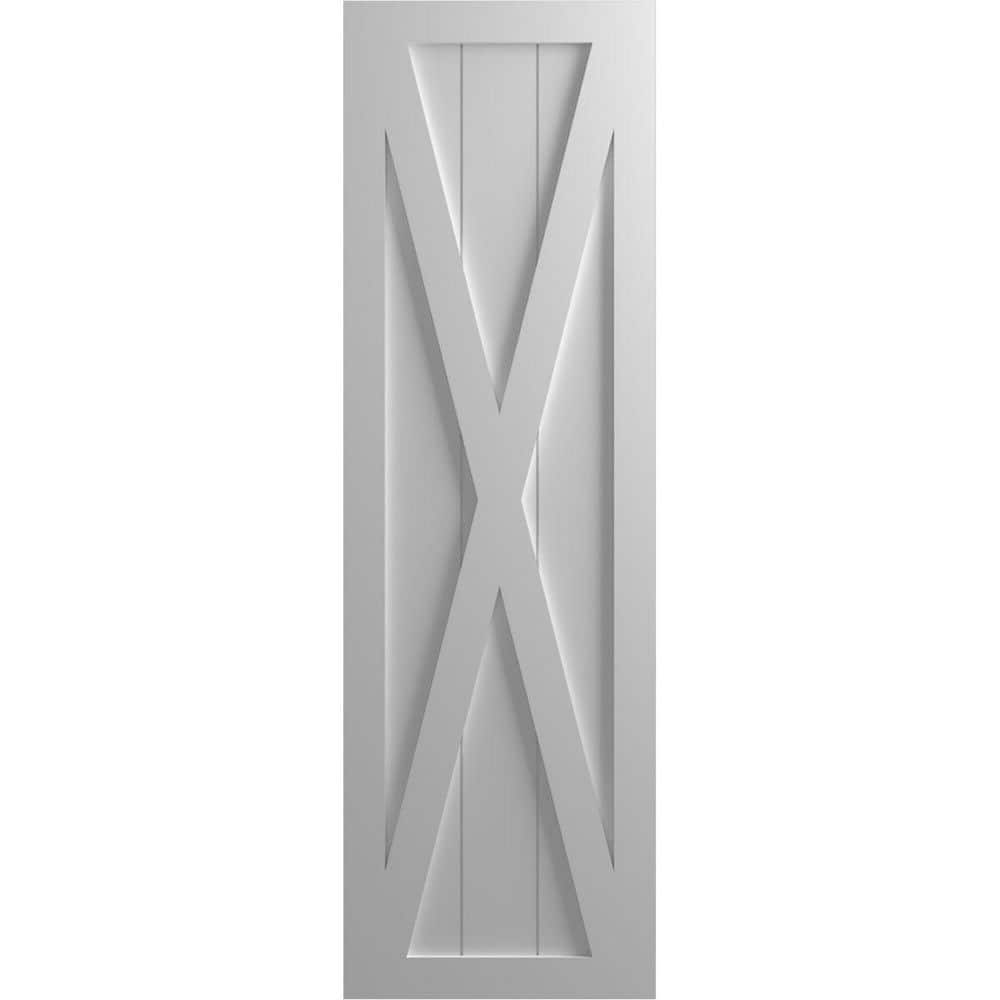 15 in. x 57 in. True Fit PVC Single X-Board Farmhouse Fixed Mount Board and Batten Shutters in Primed (Per Pair) price history on PriceWatchPro
