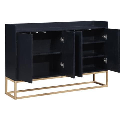Polibi 11.80 in. Black Modern Stytle Wood Sideboard Buffet