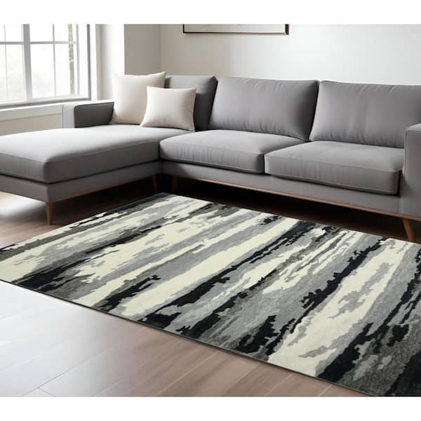8 ft. x 10 ft. Multi-Colored Wool Abstract Hand Tufted Area Rug