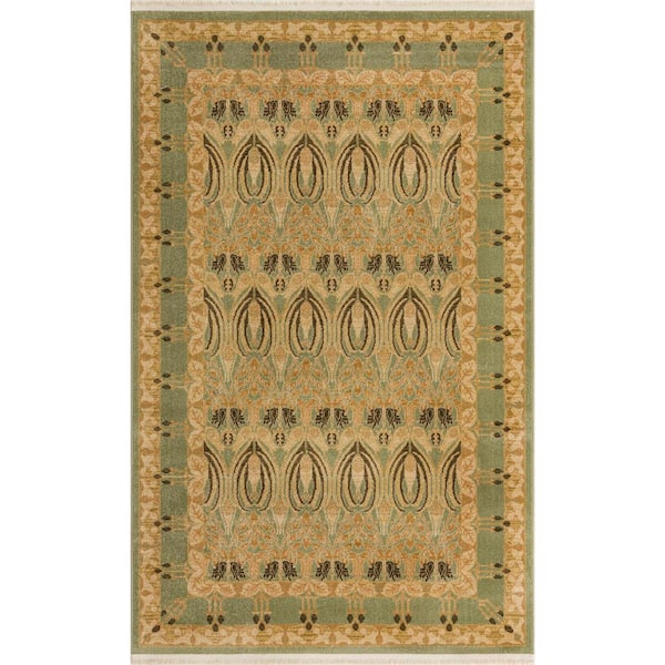 Edinburgh Carnation Light Green 5' 0 x 8' 0 Area Rug