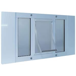 5 in. x 7 in. Small White Original Pet and Dog Door Insert for 33 in. to 38 in. Wide Aluminum Sash Window