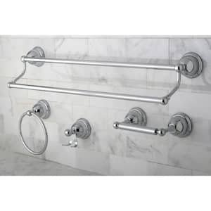 Traditional 4-Piece Bath Hardware Set in Polished Chrome