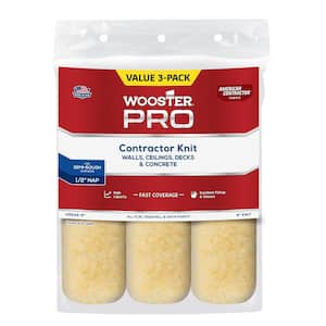 9 in. x 1/2 in. Pro American Contractor High-Density Knit Fabric Roller (3 Pack)