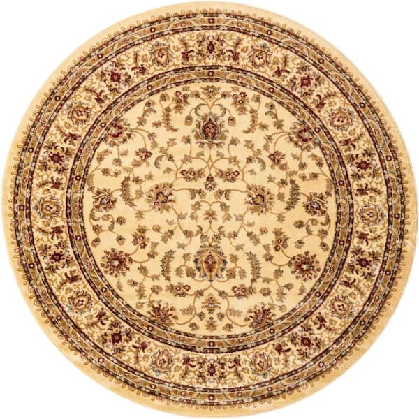 Unique Loom Voyage St. Louis Ivory 6' 0 x 6' 0 Round Rug