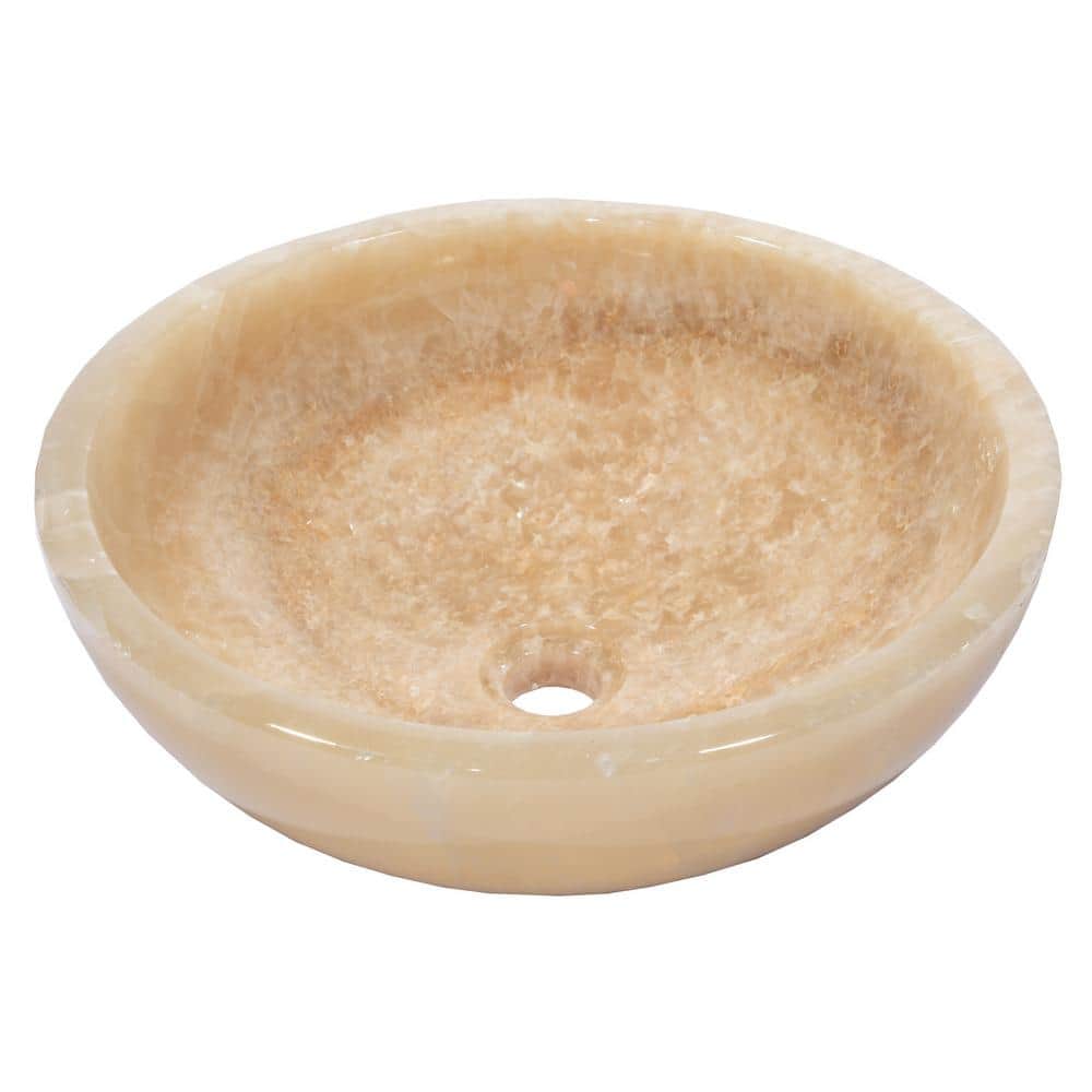16.5'' Off-White Jurassic Onyx Round Vessel Sink