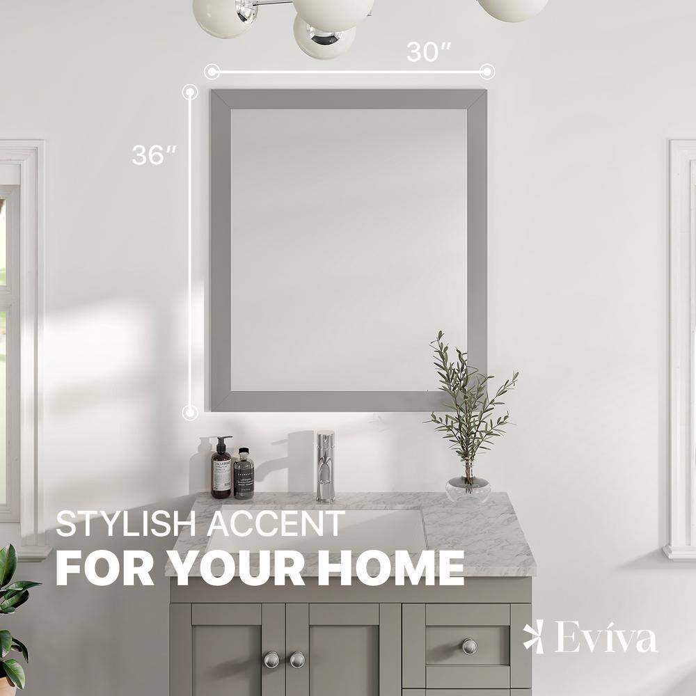 Grey Brushed Solid Wood Rectangular Bathroom Vanity