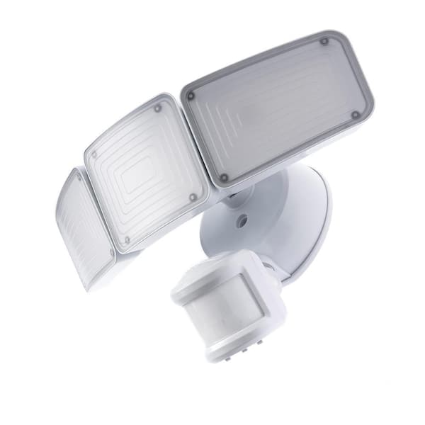 Home Zone Security 300-Watt Equivalent 5000 Lumen 240-Degree White Motion Sensing Integrated LED Flood Light