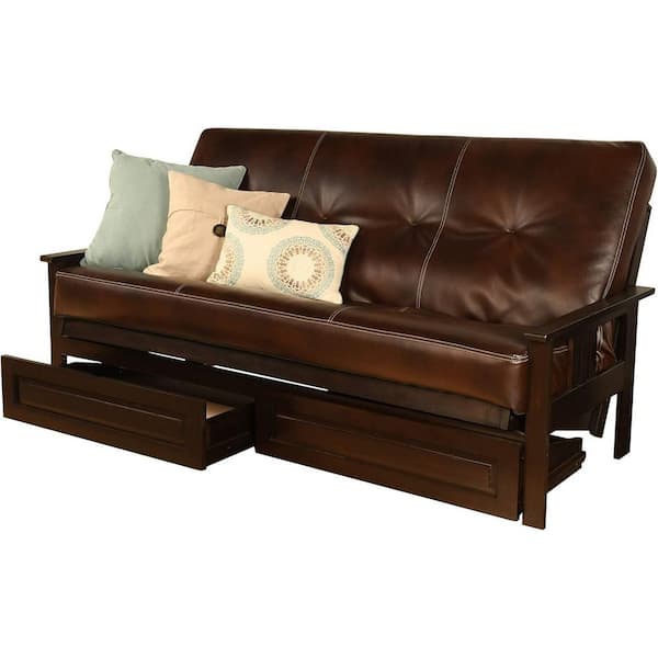 Oregon Rail Java HOME IMPORTS EMPORIUM 79 in. Espresso/Oregon Trail Java Leather ...