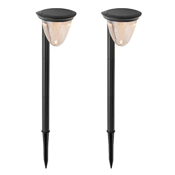 C Cattleya Low Voltage Black Versatile LED Solar Weather Resistant Path Light 3000K/6000K (2-pack)