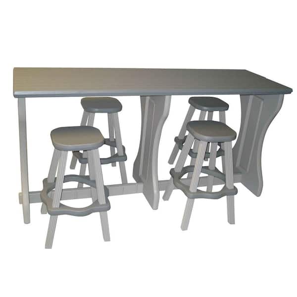 Leisure Accents Gray Resin 5-Piece Patio Bar Set