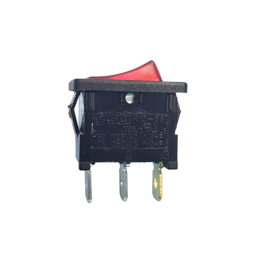 Gardner Bender 10 Amp Black/Red Single-Pole Lighted Mini Rocker Switch