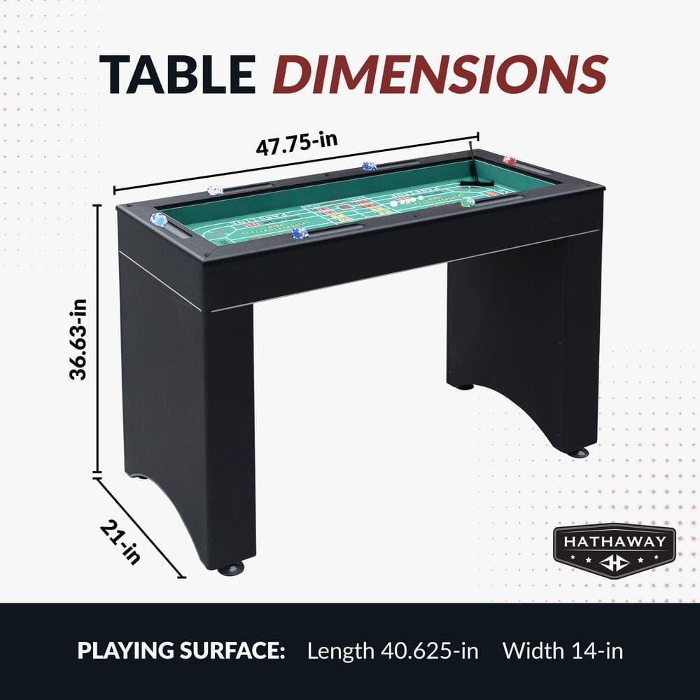 Monte Carlo Black 4-in-1 Casino Game Table with Accessories