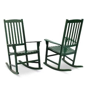Thames Hunter Green Wood Outdoor Rocking Chair (Set Of 2)