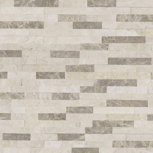 Colorado Cream Ledger Panel 6 in. x 24 in. Splitface Marble Wall Tile (6 sq. ft./Case)