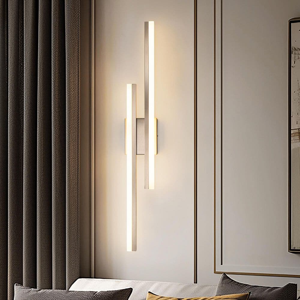 2-Light Minimalist Nickel LED Wall Sconce with Frosted Acrylic Shade, Modern Accent Light for Bedroom or Living Room price history on PriceWatchPro
