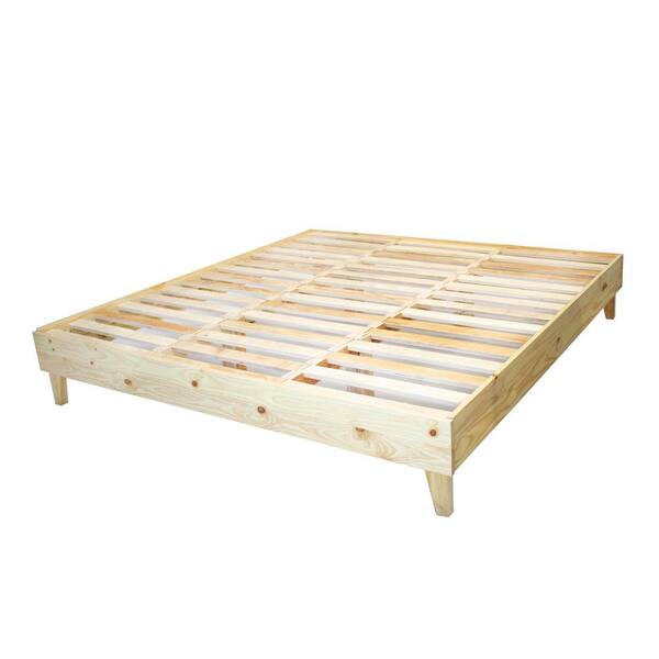Eluxury Wooden Natural Queen Platform, Platform Bed Frame Queen Natural Wood