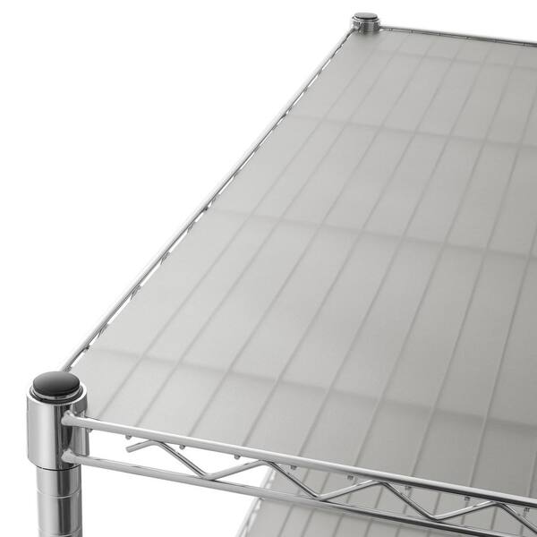 GRIDMANN Graphite Gray 18 in. D x 48 in. L Frosted Heavy Duty Shelf Liner for Wire Racks (4 Pack)