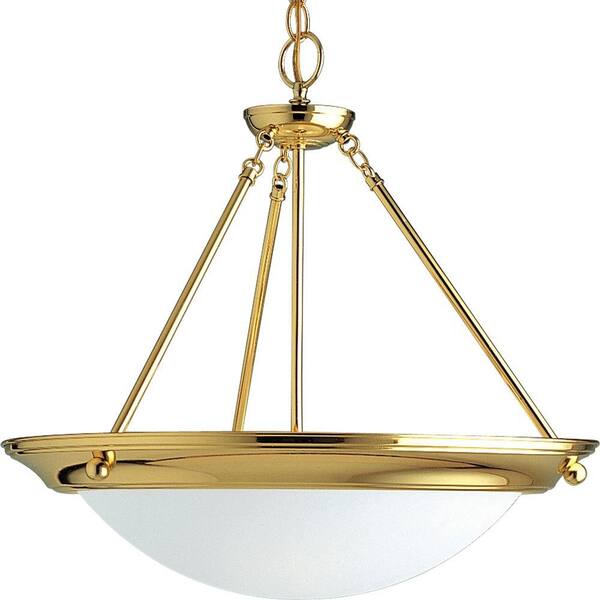 Progress Lighting Eclipse Collection 3-Light Polished Brass Foyer Pendant-DISCONTINUED